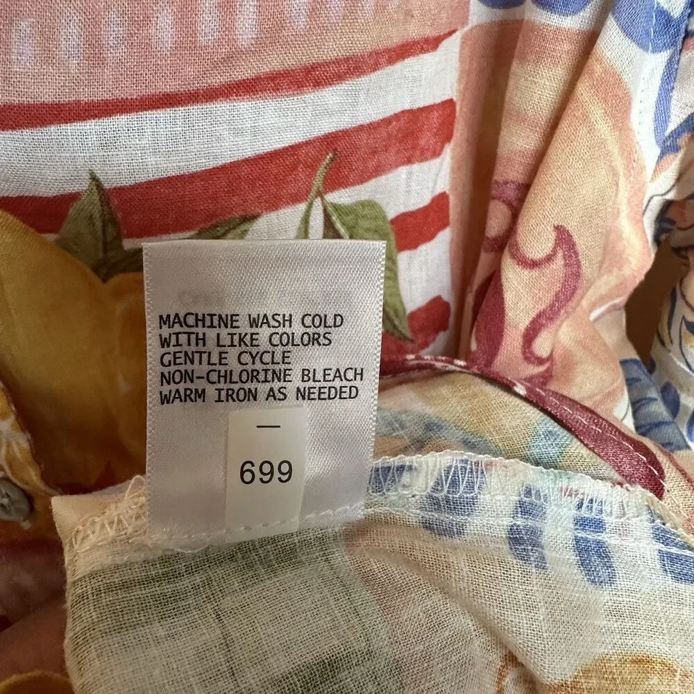 CALYPSO ST BARTH Small Linen Sardina Beach Italian Shirt Button Down  Cover Up - Picture 9 of 10